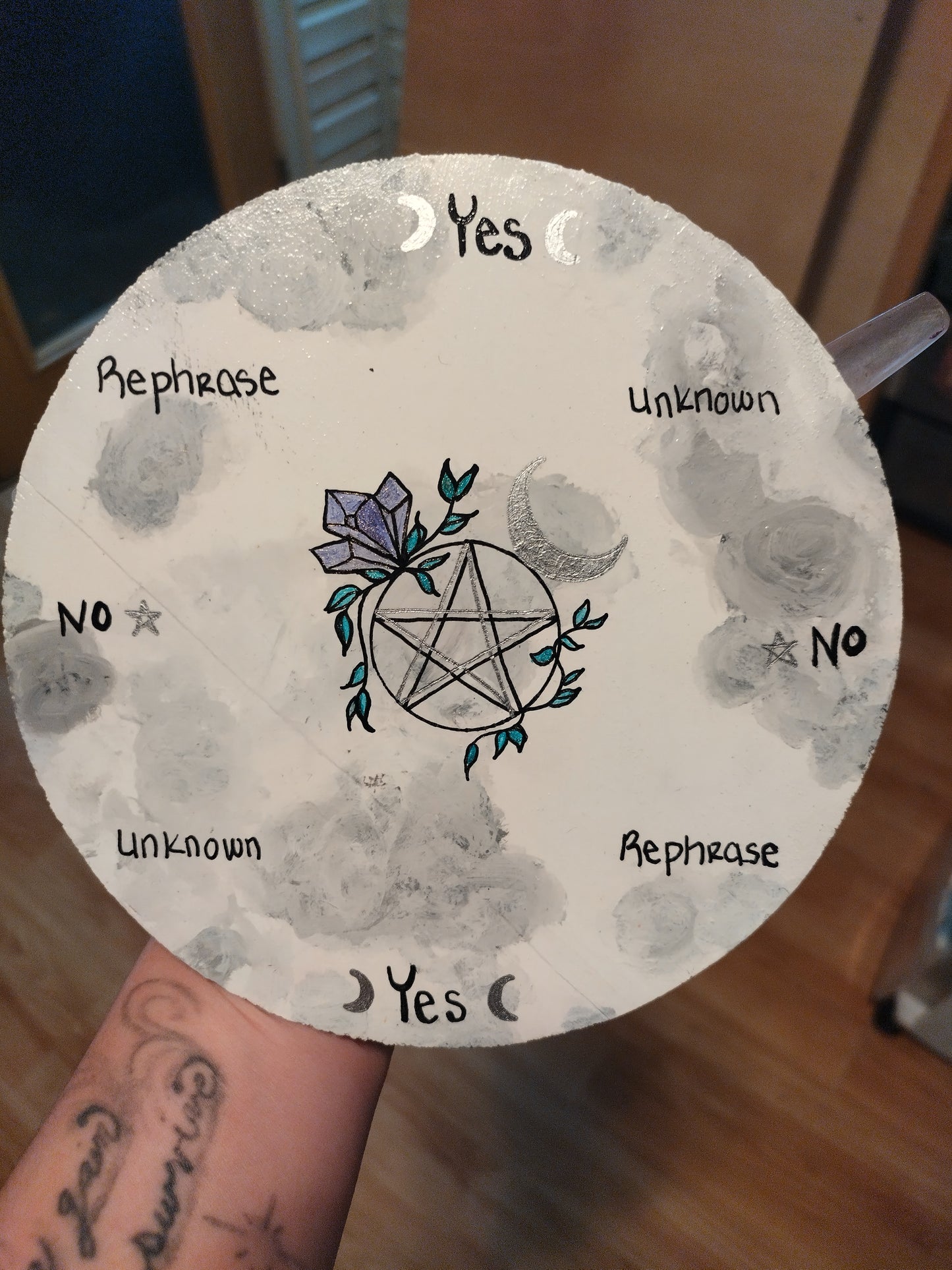 Full moon/pentacle pendulum board