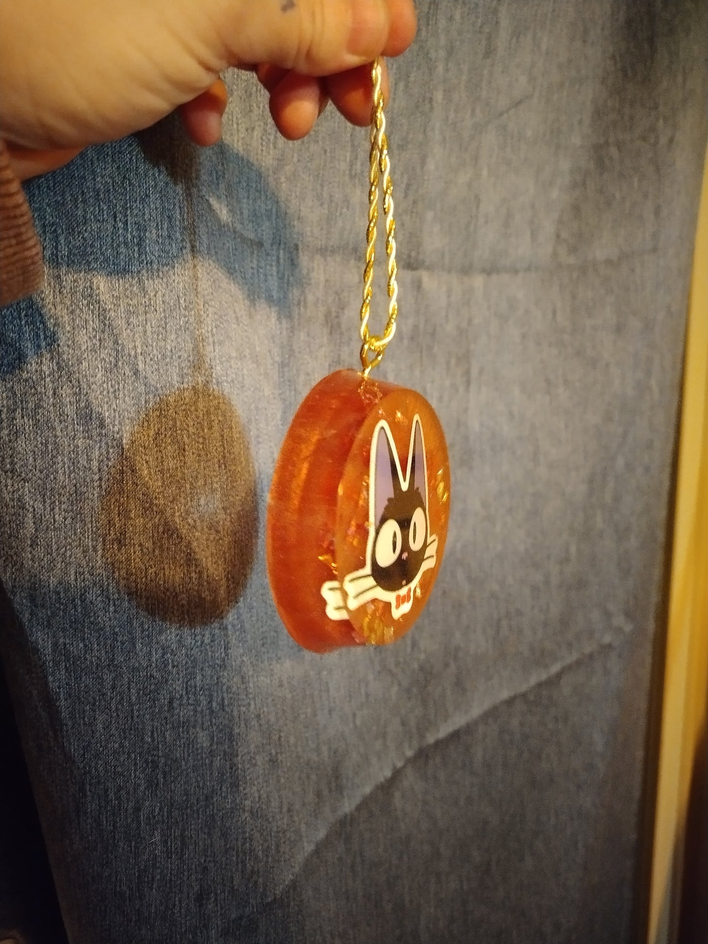 Black cat anime ornament