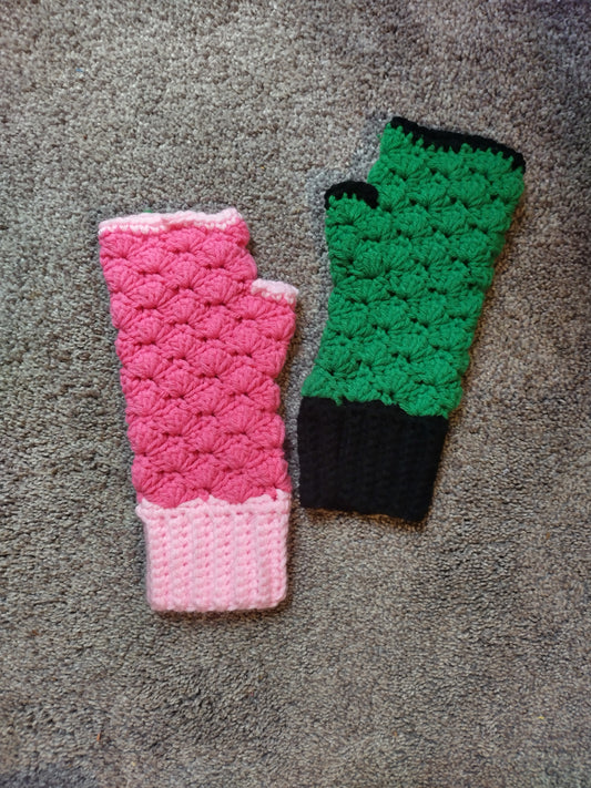 Pink/Green Gloves